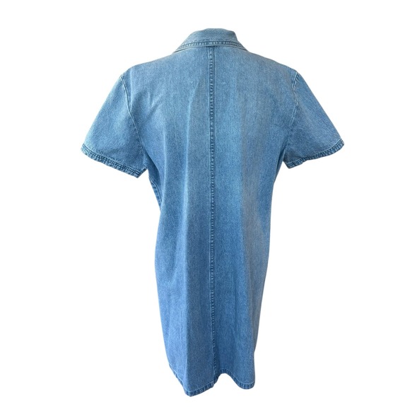 Blue J Denim Dress Womens Size L Short Sleeve Applique Butterflies Vintage - Picture 3 of 10